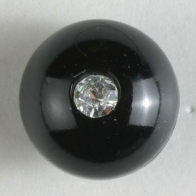 Hovedbilde Kuleknapp, 10mm strass,sort
